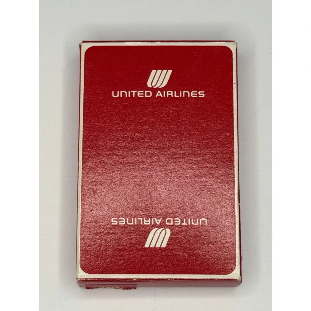 United Airlines Red Playing Cards Deck Vintage Airline Memorabilia Box
